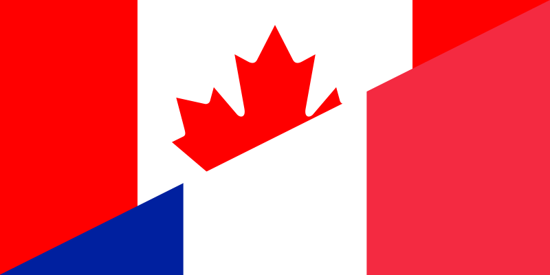 canada and french flag